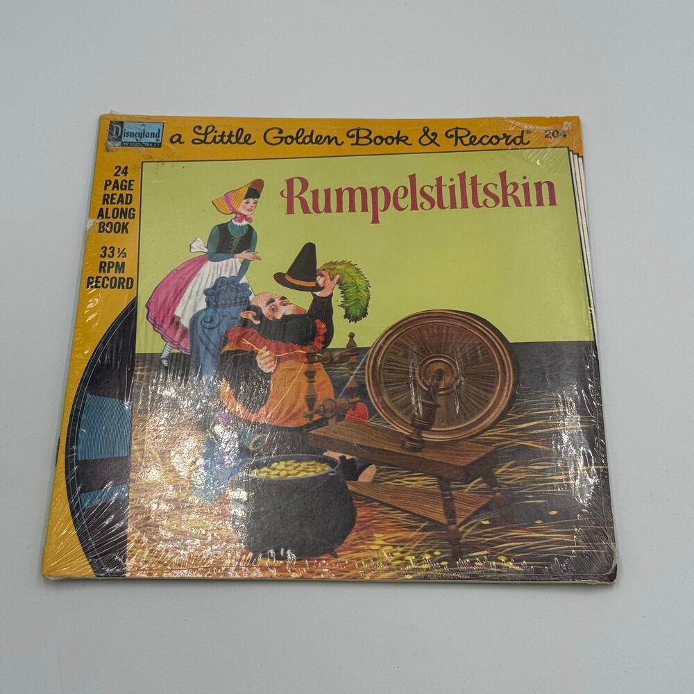 VTG Disneyland Little Golden Book & Record set Rumpelstiltskin 204 NIP